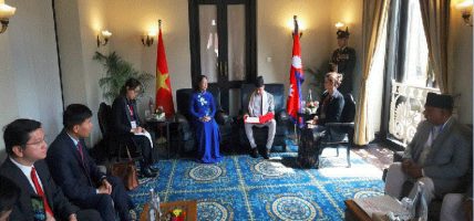 भियतनामकी उपराष्ट्रपति भो थि आन सुआन र उपराष्ट्रपति रामसहायप्रसाद यादवबिच शिष्टाचार भेटवार्ता