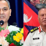 गृहमन्त्री ओमप्रकाश अर्याल र प्रधान सेनापति अशोकराज सिग्देलबिच भेटवार्ता