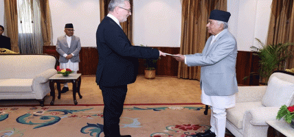 राष्ट्रपति रामचन्द्र पौडेल समक्ष नवनियुक्त चार देशका राजदूतहरूले आ–आफ्नो ओहोदाको प्रमाणपत्र गरे पेश