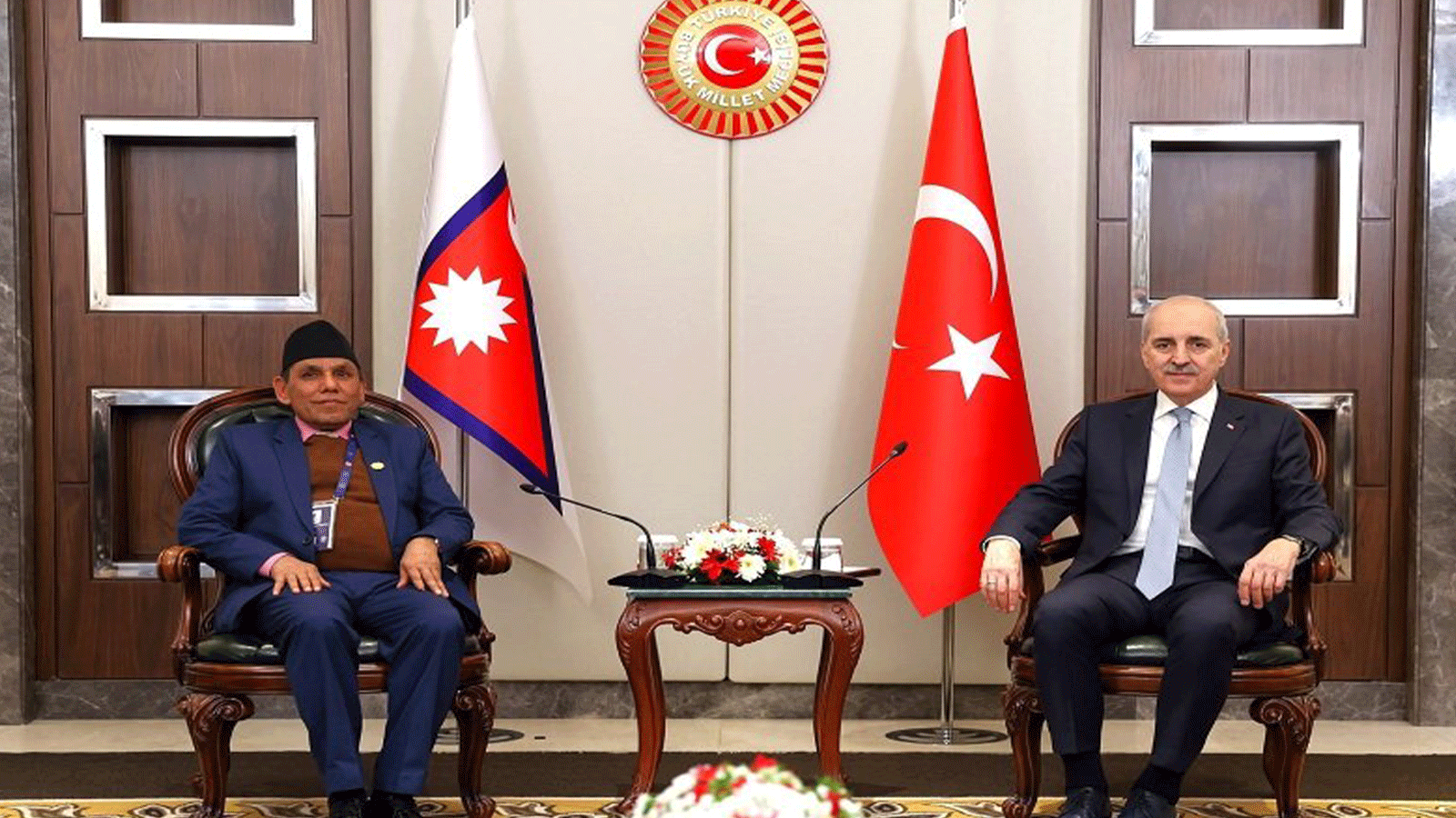 राष्ट्रियसभा अध्यक्ष नारायणप्रसाद दाहाल र टर्किस सभामुख नुमान कुर्तुल्मुसबिच शिष्टाचार भेटवार्ता