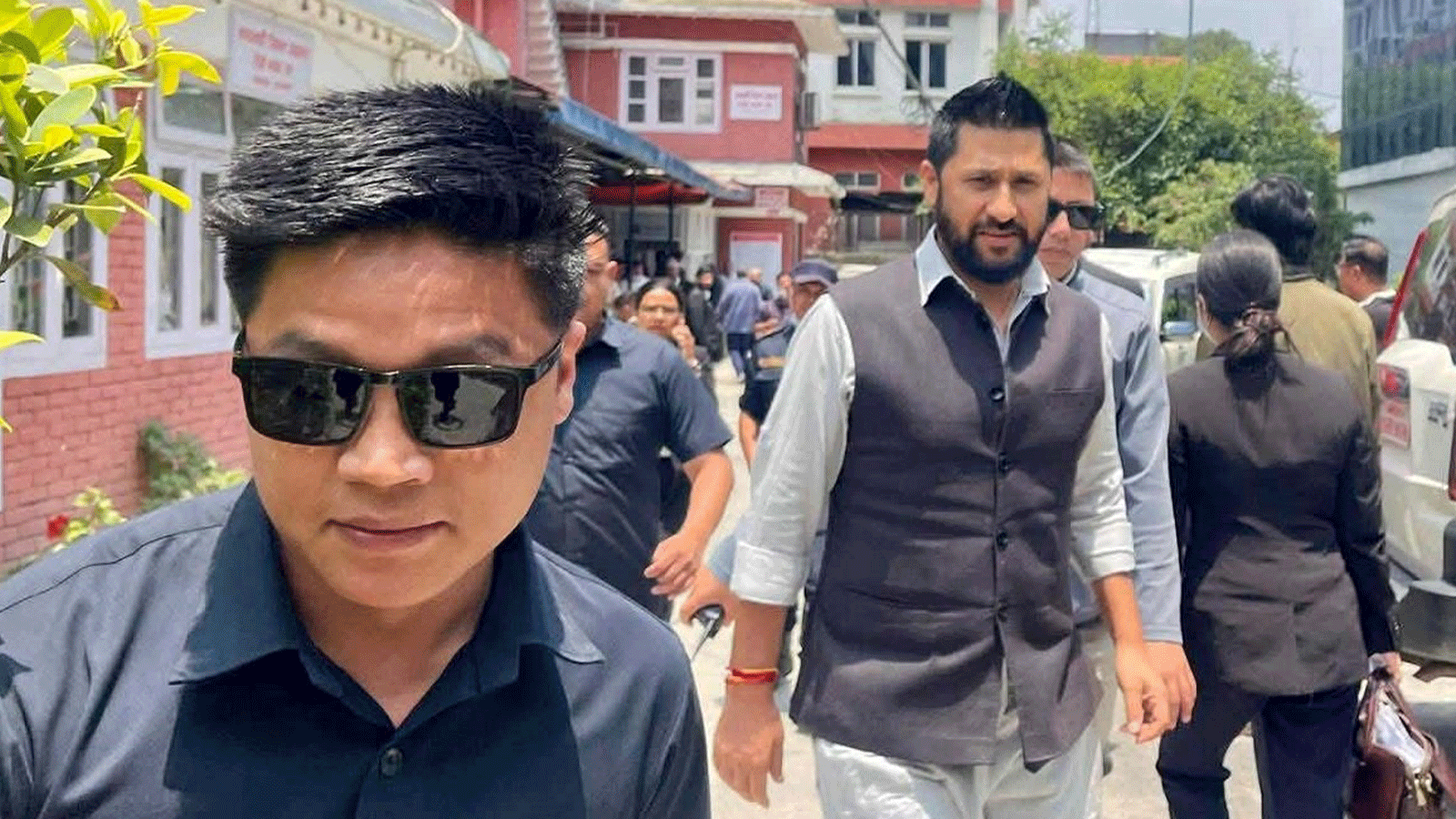 काठमाडौँ जिल्ला अदालतमा तारेख बुझ्न पुगे सभापति रवि लामिछाने