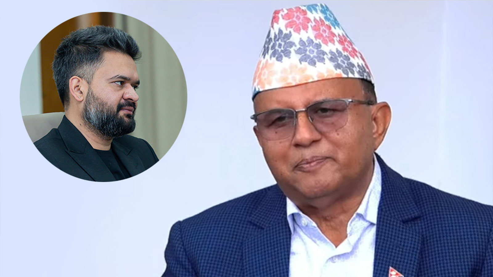 एमाले महासचिव पोखरेल, प्रधानमन्त्री बालेनलाई क र ज्ञ सिकाउँदै