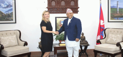 अमेरिकी उपविदेशमन्त्री सारा र परराष्ट्रमन्त्री शिशिर खनालबिच शिष्टाचार भेटवार्ता