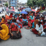 काठमाडौँको माइतीघर मण्डलामा लघुवित्त पीडितको  आज पनि  सामूहिक आमरण अनशन जारी