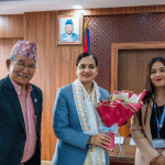 स्वास्थ्य तथा खाद्य स्वच्छता मन्त्री निशा मेहता र ललितपुर महानगरपालिकाका प्रमुख चिरिबाबु महर्जनबीच भेटवार्ता