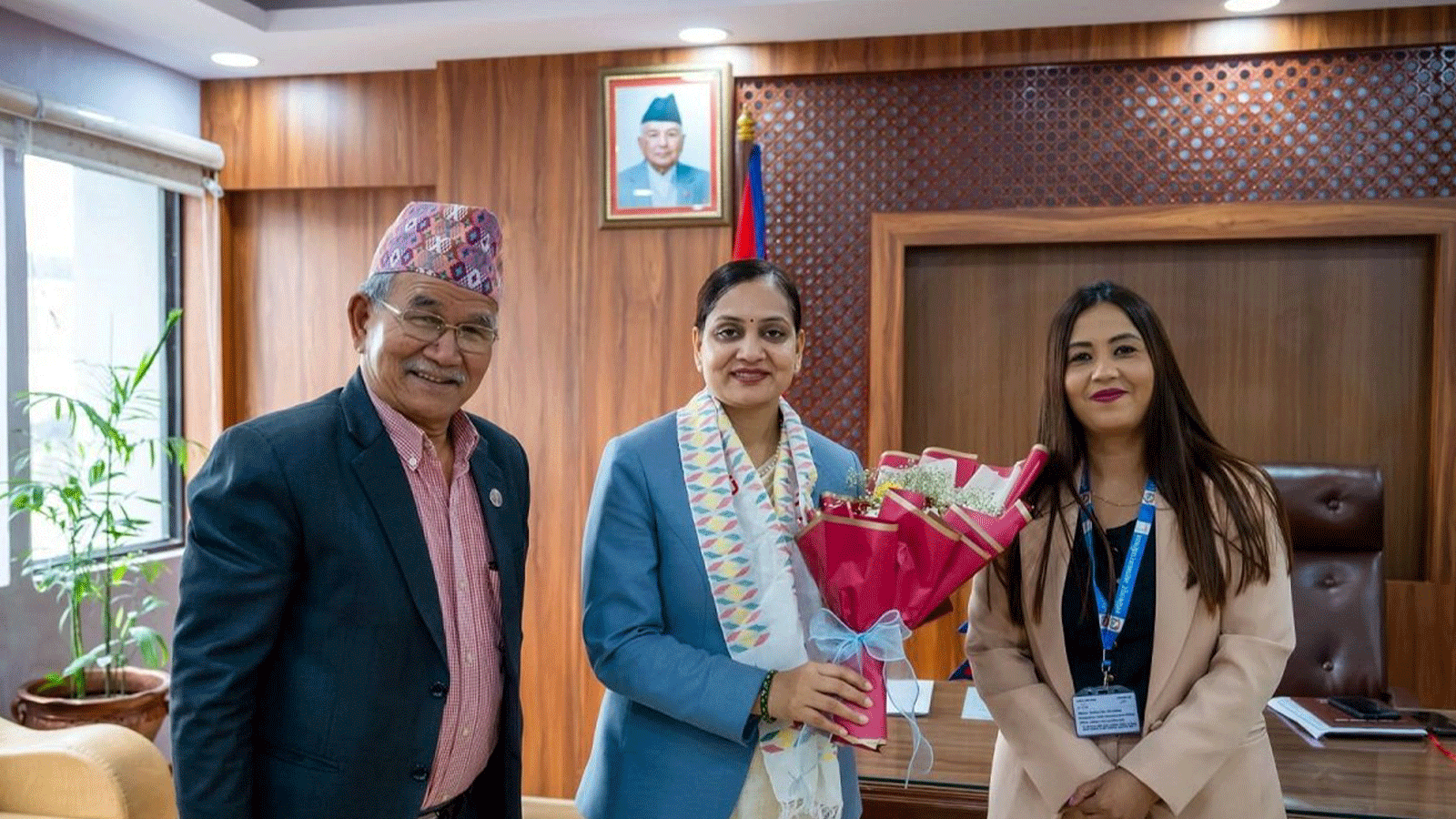 स्वास्थ्य तथा खाद्य स्वच्छता मन्त्री निशा मेहता र ललितपुर महानगरपालिकाका प्रमुख चिरिबाबु महर्जनबीच भेटवार्ता