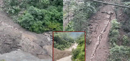 चीनतर्फ पहिरो खस्दा भोटेकोशीको बहाब प्रभावित, सतर्क रहन आग्रह
