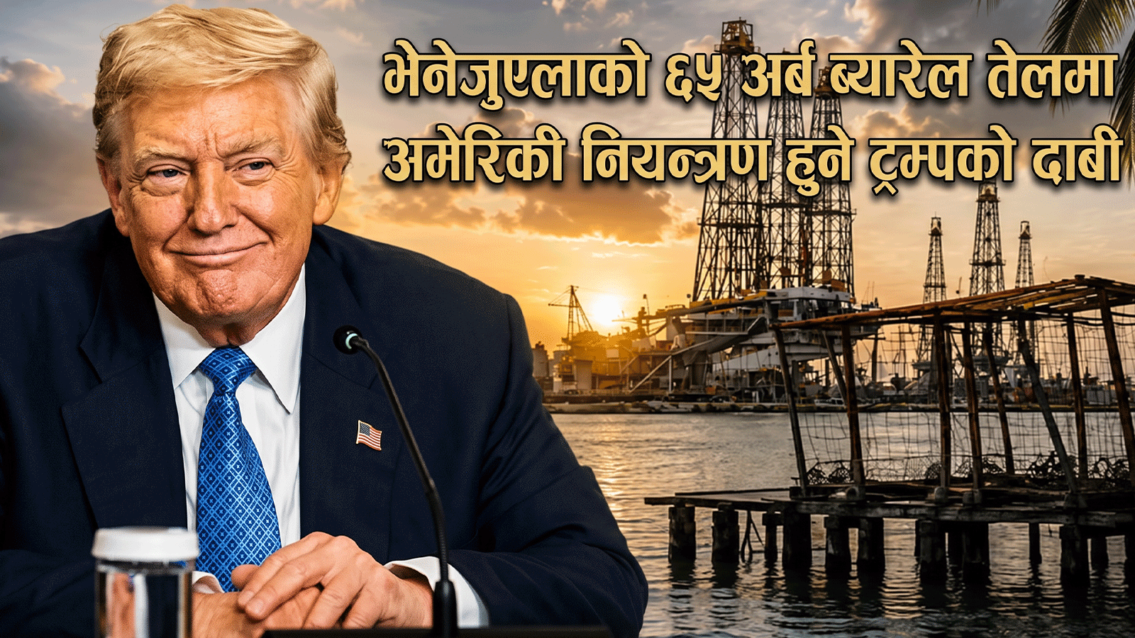 भेनेजुएलाको ६५ अर्ब ब्यारेल तेलमा अमेरिकी नियन्त्रण हुने ट्रम्पको दाबी